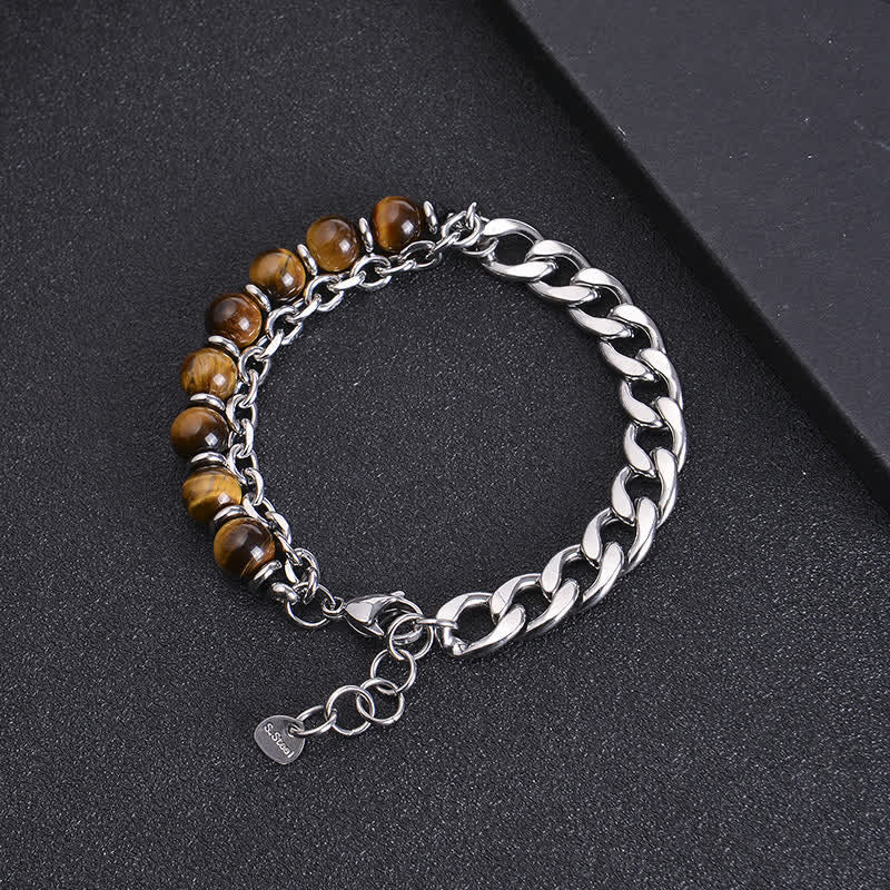 8mm Tiger Eye Picasso Jasper Energy Bracelet