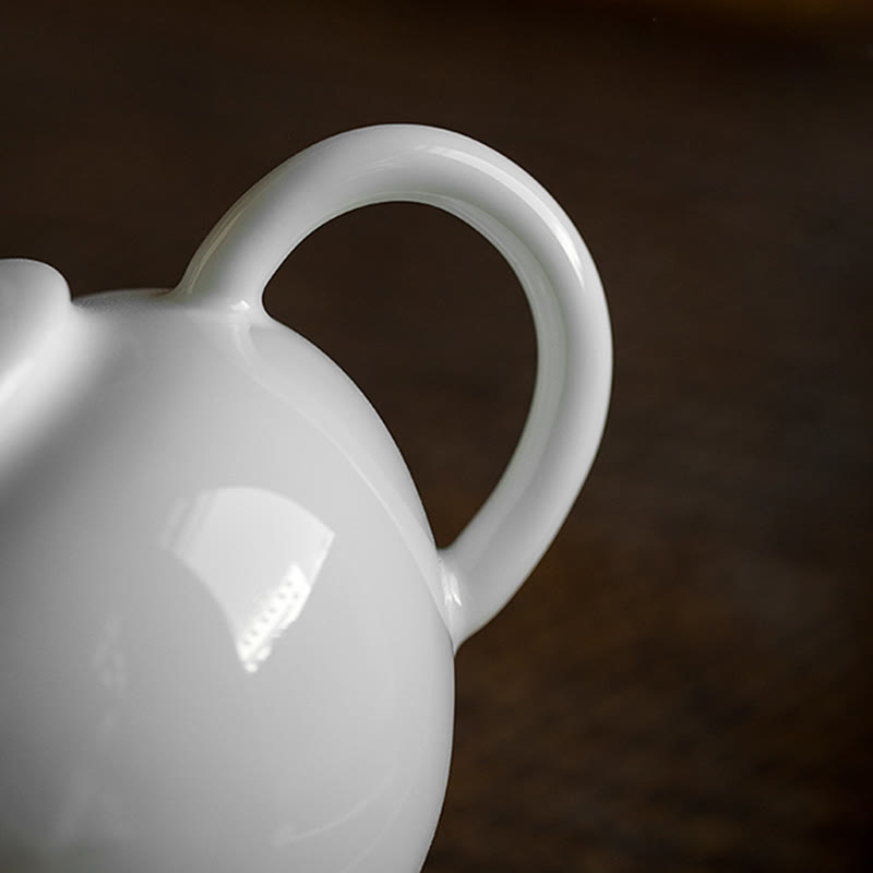 150ml Chinese Ceramic Teapot with Plum Pine Bamboo Engraved Design