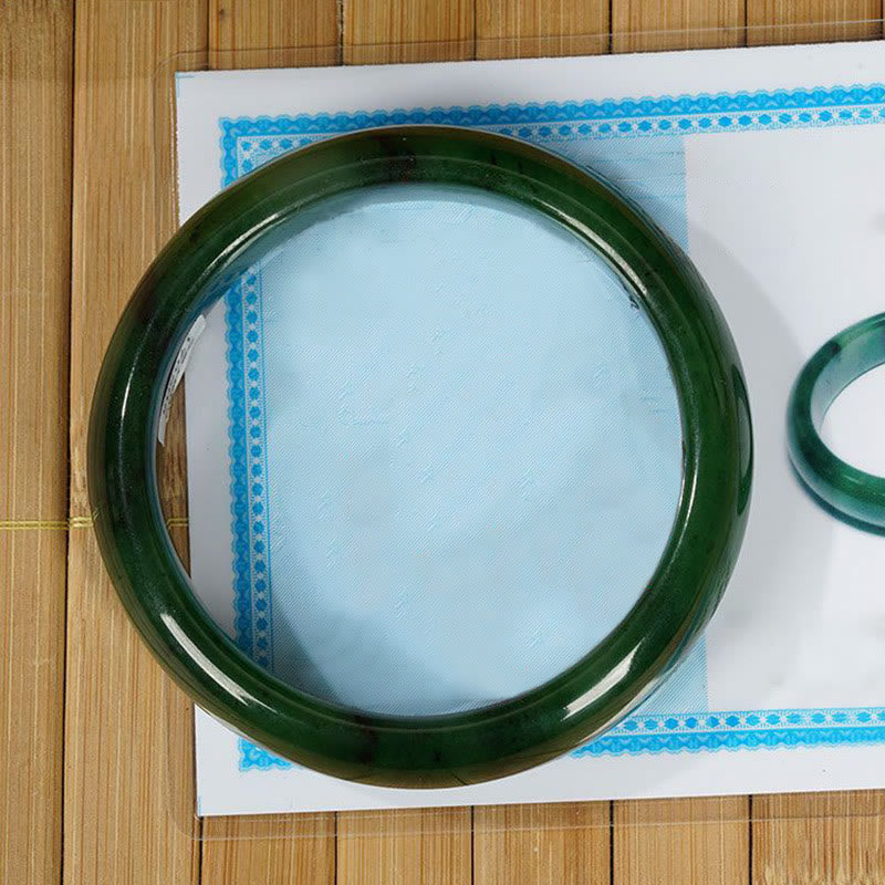 Natural Hetian Cyan Jade Bracelet for Success & Happiness 56mm