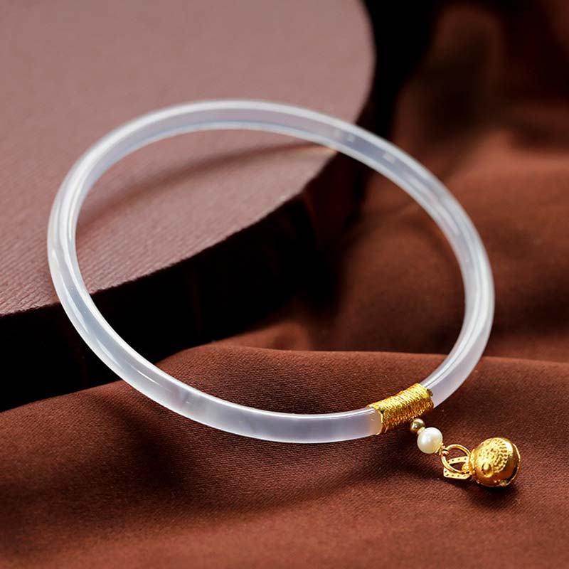 Cyan and White Jade Success Bracelet 58mm