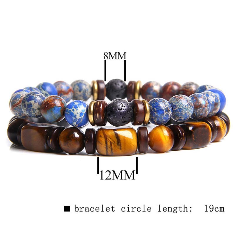 8mm Tiger Eye Emperor Stone Healing Bracelet for Meditation
