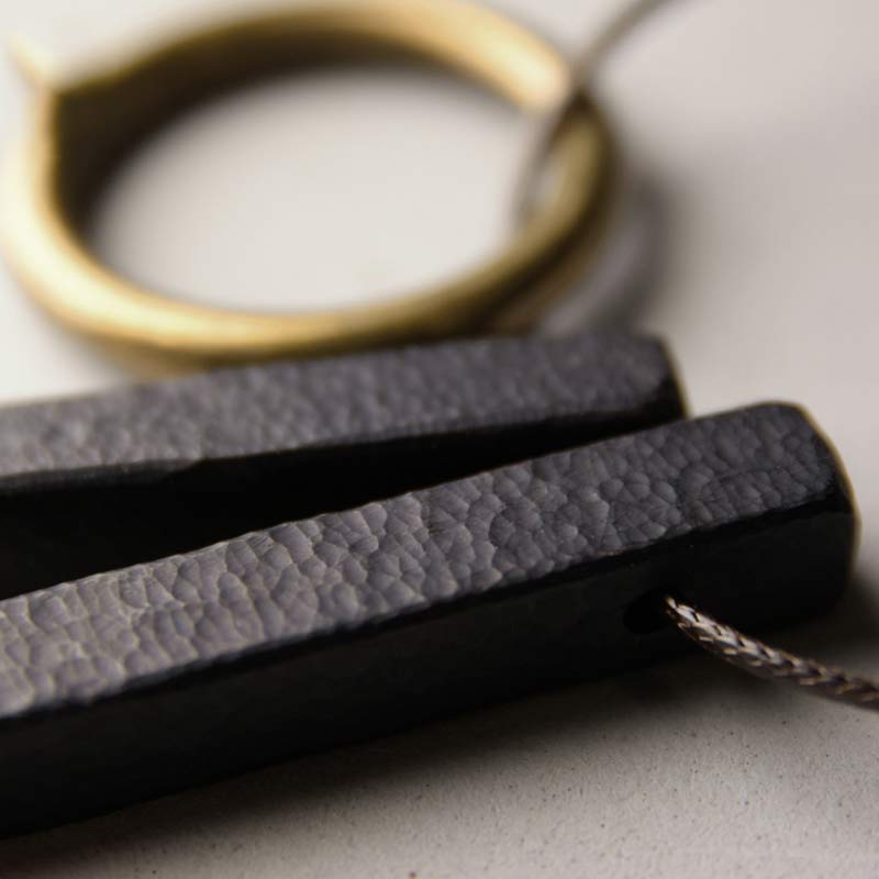 Ebony Wood Zen Circle Necklace for Enlightenment & Calm