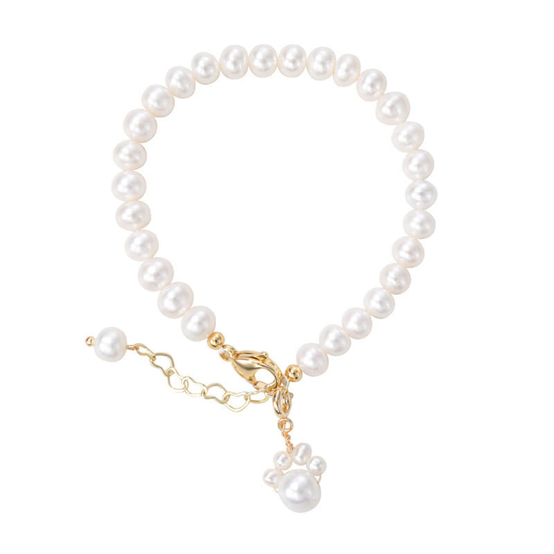 Pearl Cat Paw Healing Bracelet | Wisdom & Loyalty