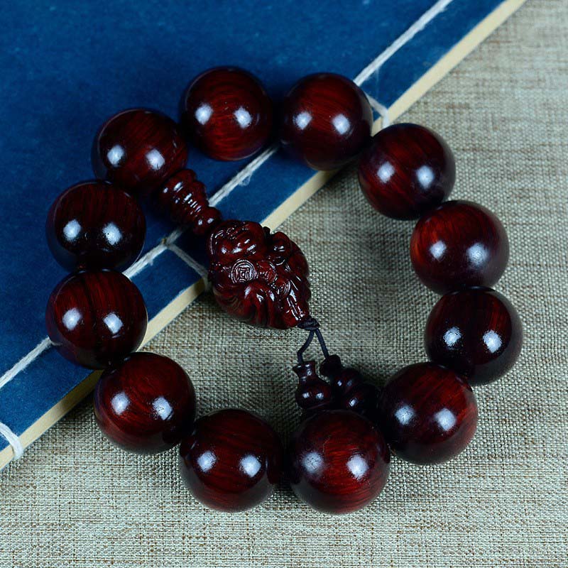 15mm Small Leaf Red Sandalwood Buddha Protection Bracelet