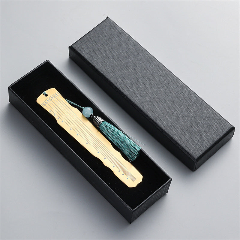 Gold Guzheng Metal Bookmark | Classical Instrument Design