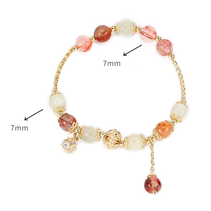 Rutilated Quartz Auspiciousness Bracelet 7mm Beads