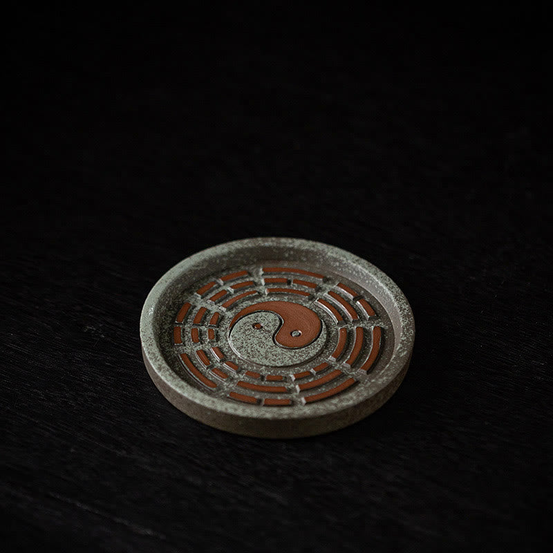 Ceramic Bagua Incense Burner | Treasure Bowl & Lucky Bag Set