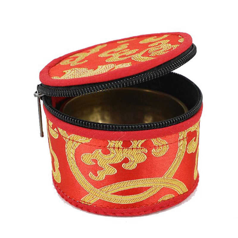 Tibetan Singing Bowl Storage Bag with Zipper Closure 14cm