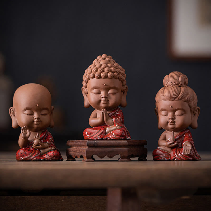 Ceramic Buddha Statue Set | Mini Gautama & Bodhisattvas