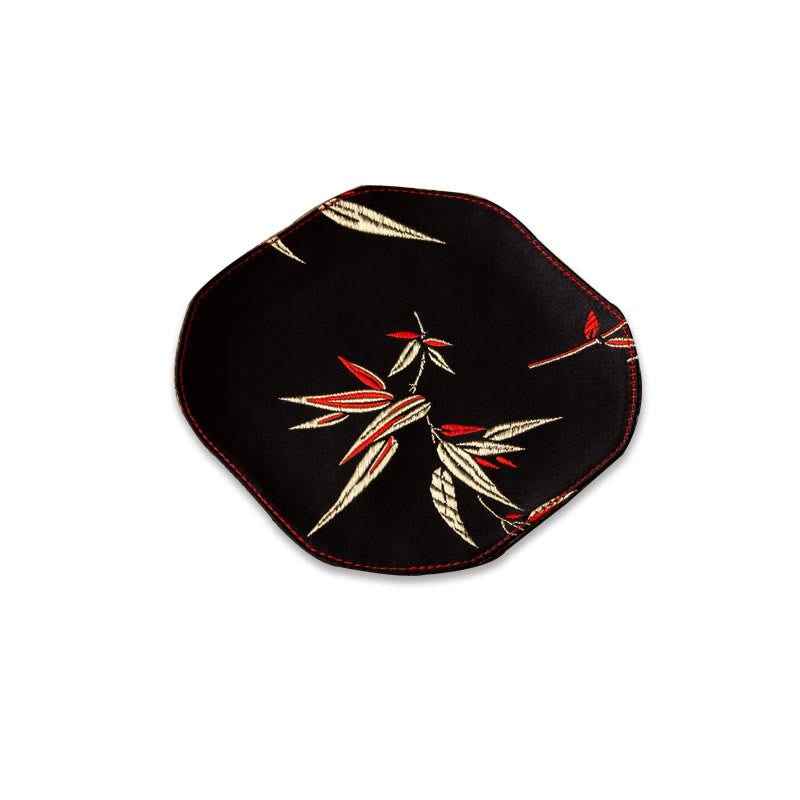 Sea Wave Bamboo Plum Blossom Brocade Tea Mat 48x22cm Zen Decor