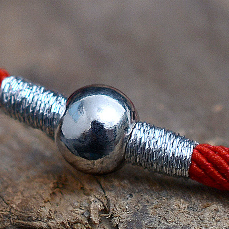 925 Sterling Silver Red String Bracelet for Protection & Luck