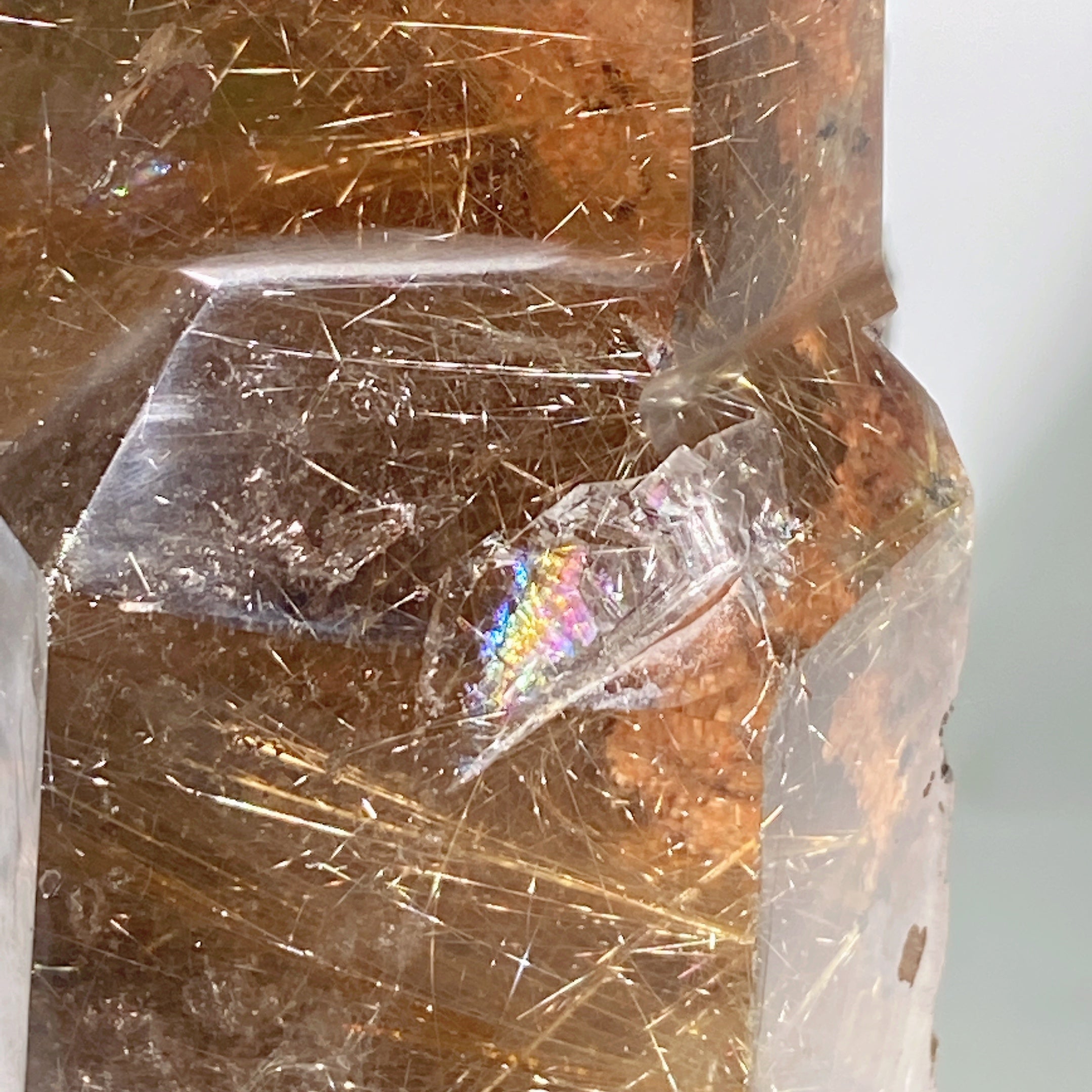 18cm Golden Rutilated Quartz Crystal Tower with Stand