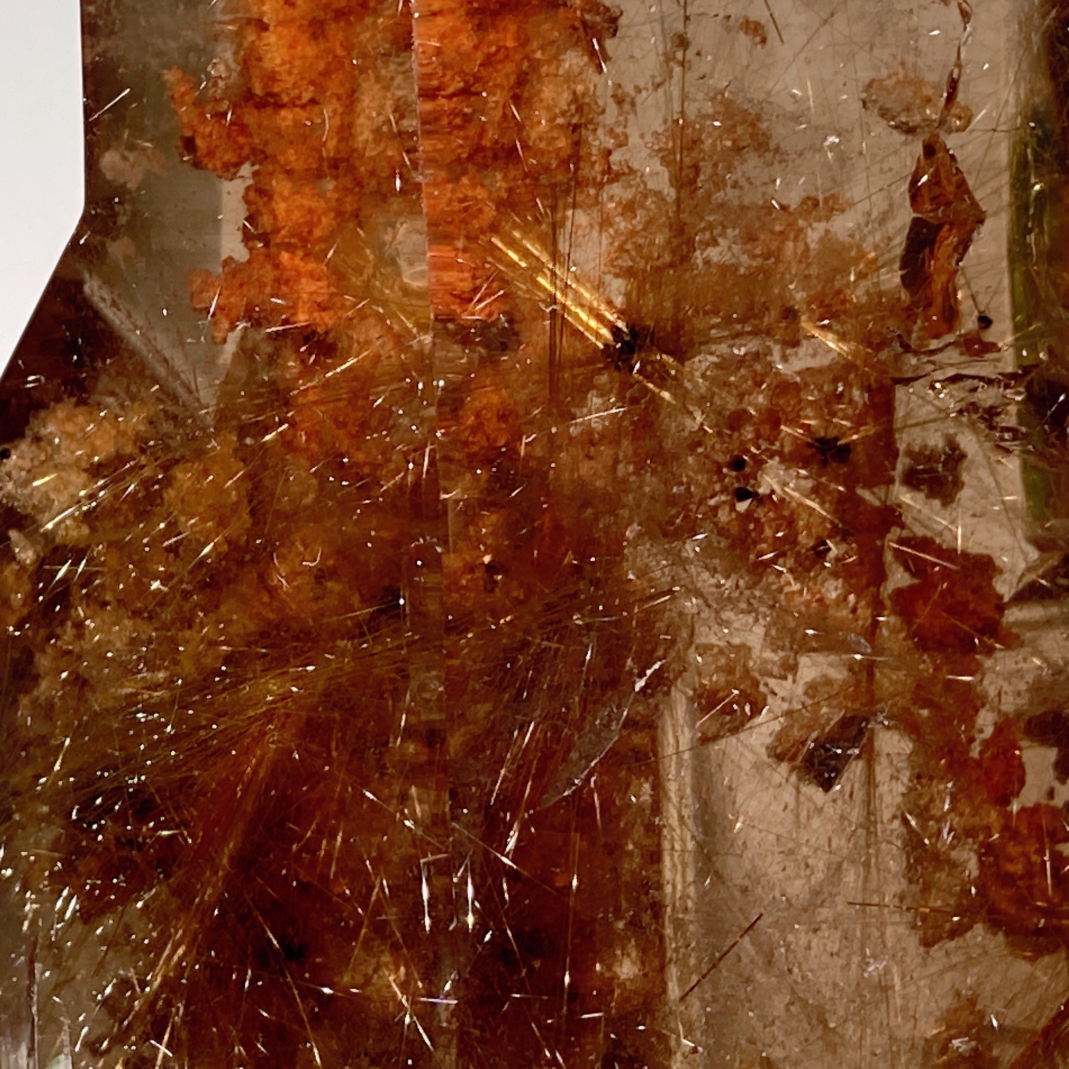 18cm Golden Rutilated Quartz Crystal Tower with Stand