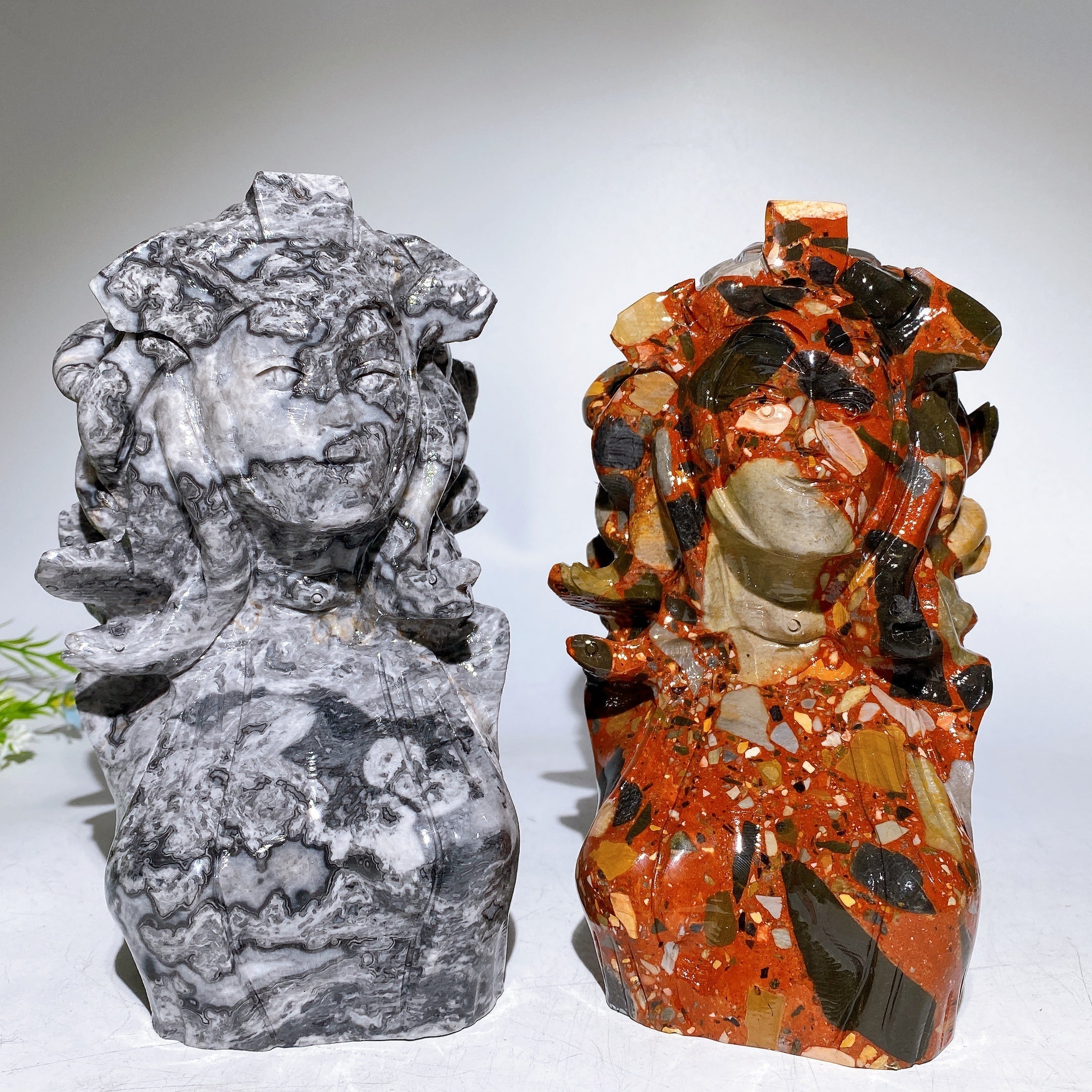 18cm Picasso Stone Medusa Crystal Figurine for Healing