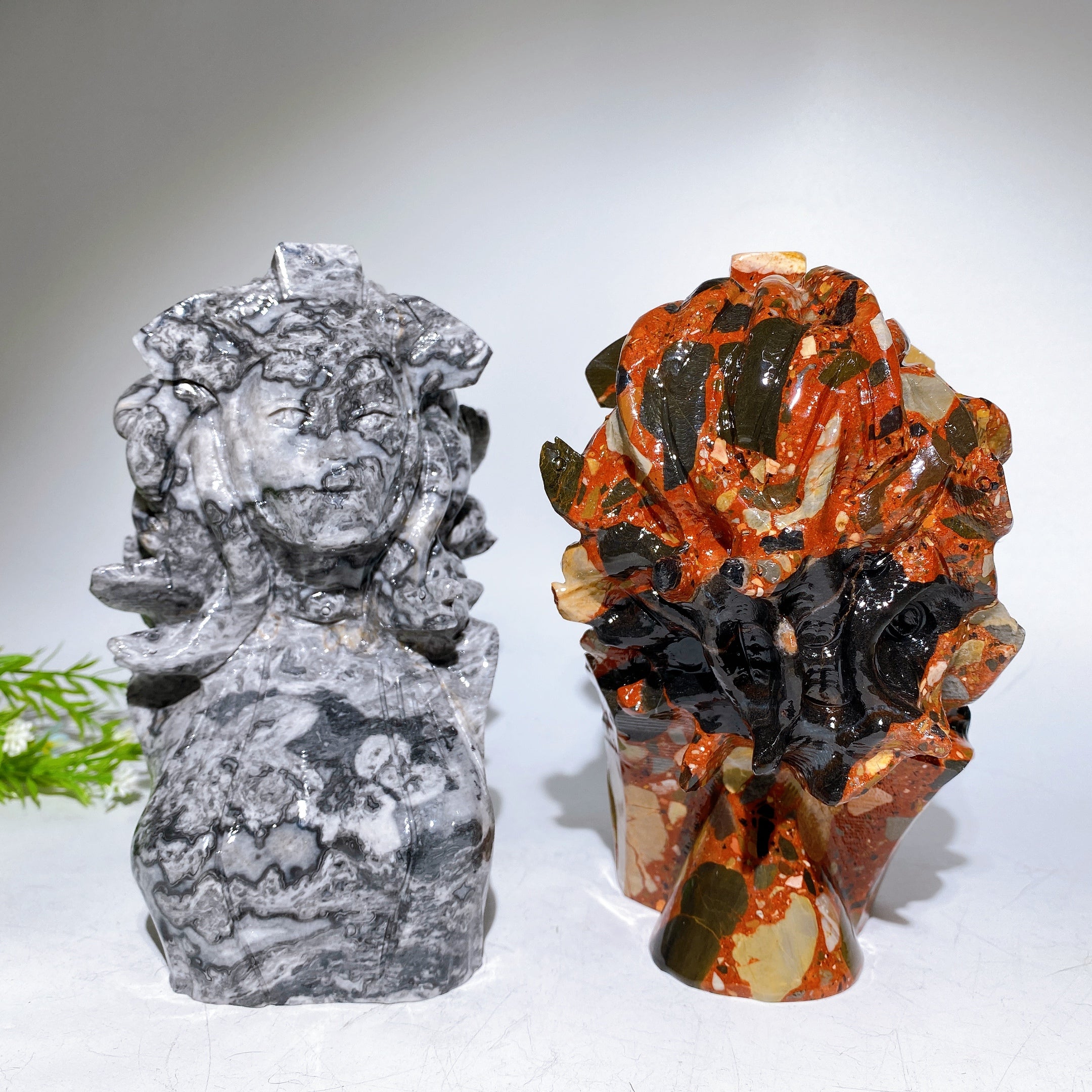 18cm Picasso Stone Medusa Crystal Figurine for Healing