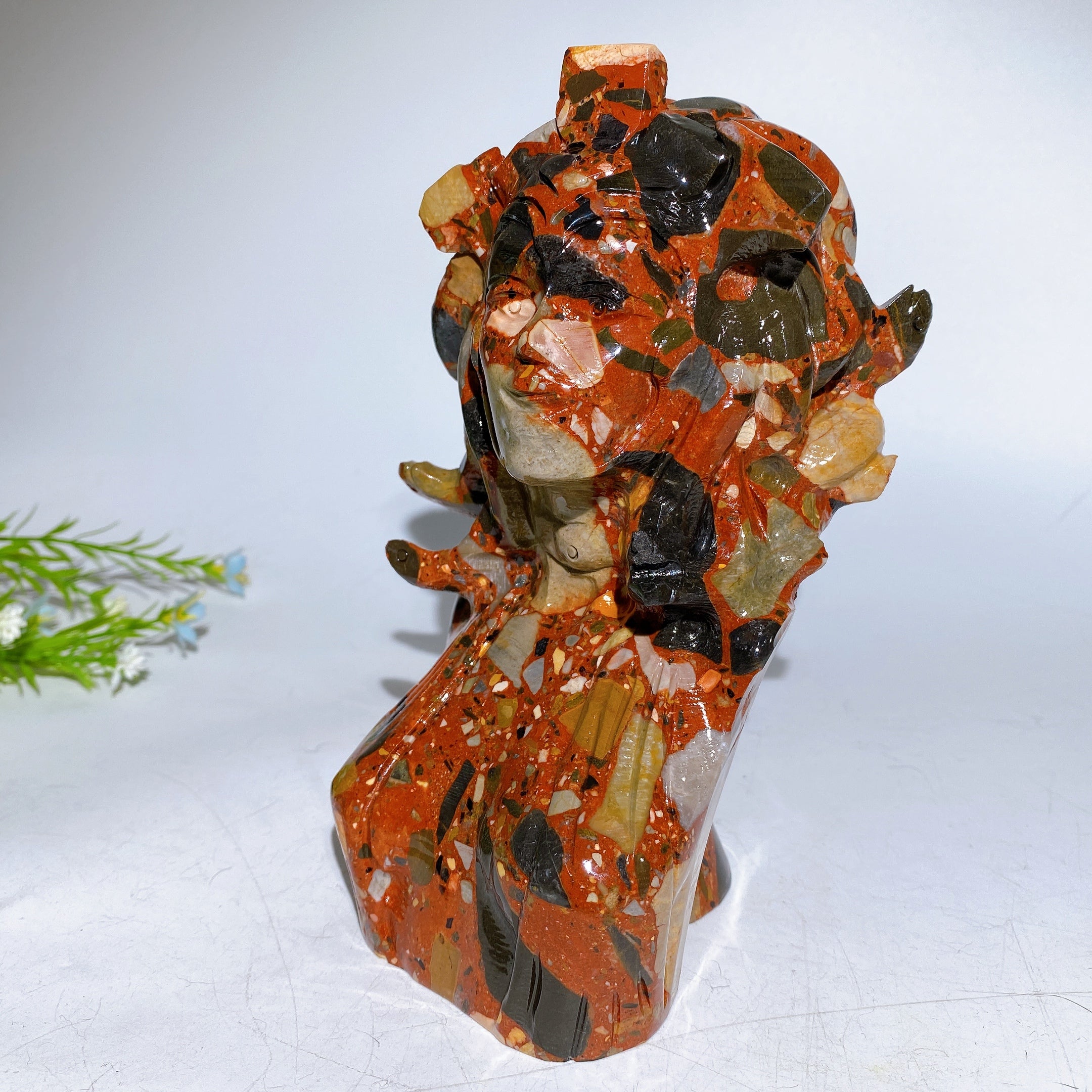 18cm Picasso Stone Medusa Crystal Figurine for Healing