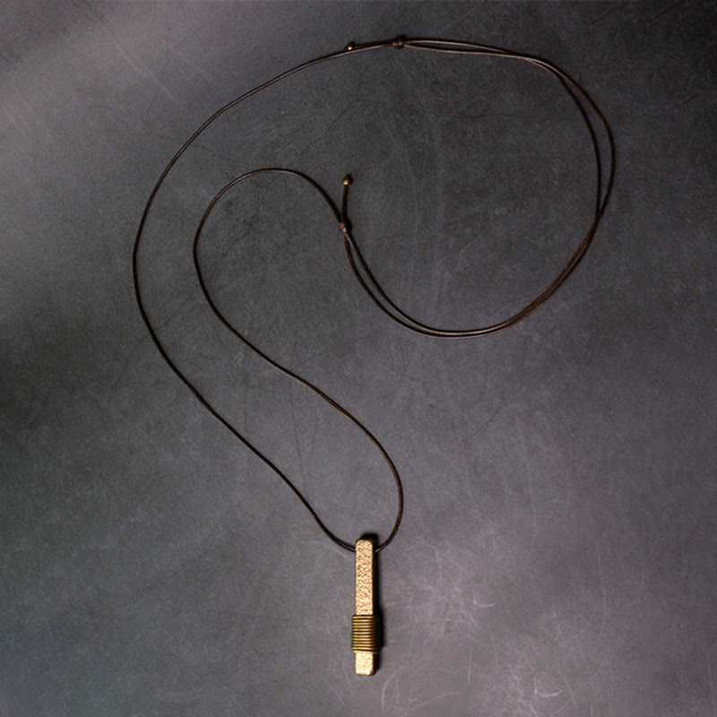 Copper Vintage Textured Wealth Necklace for Spiritual Luck