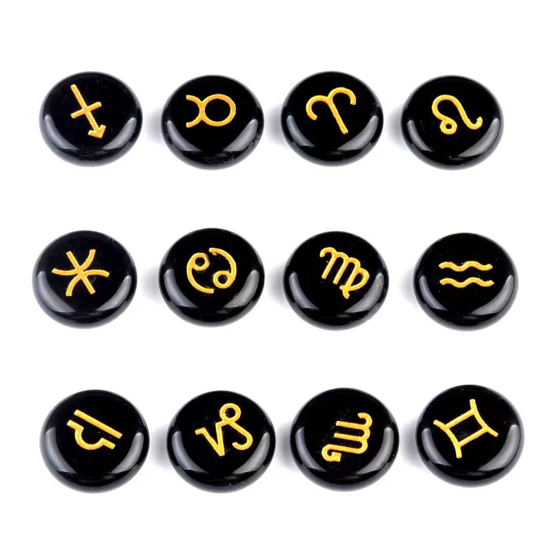 18mm Crystal Chinese Zodiac Healing Disc Coins