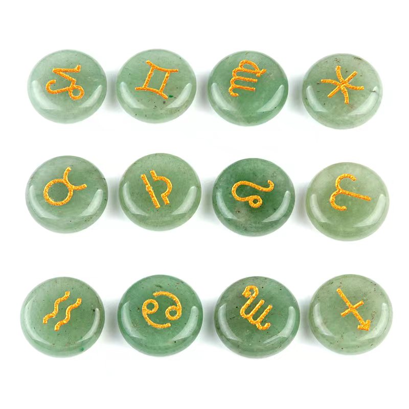 18mm Crystal Chinese Zodiac Healing Disc Coins
