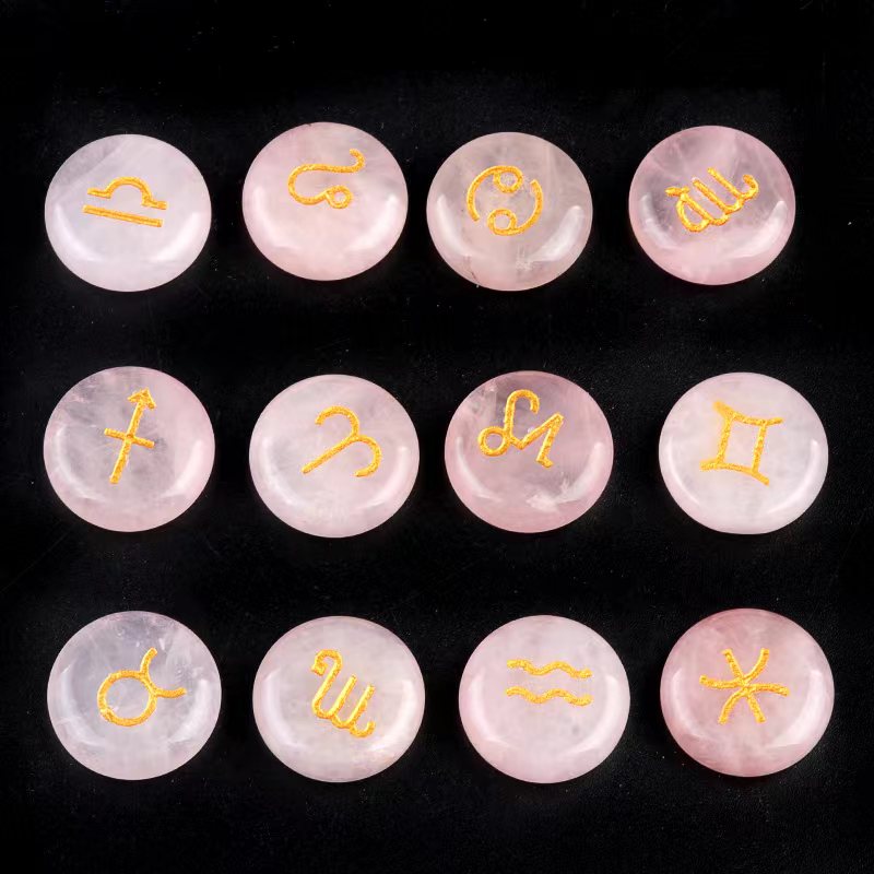 18mm Crystal Chinese Zodiac Healing Disc Coins