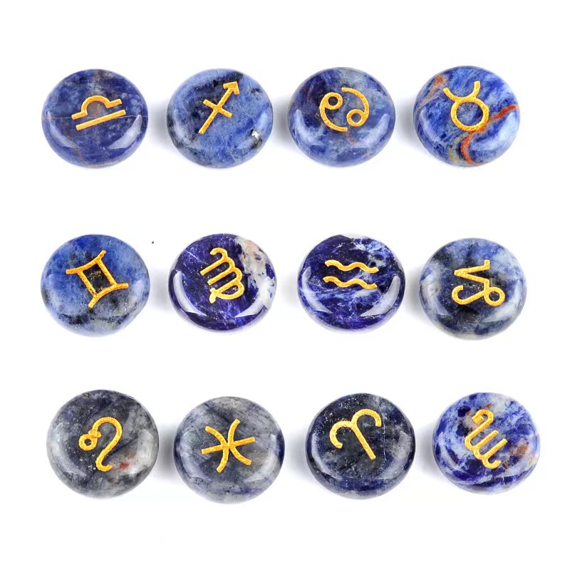 18mm Crystal Chinese Zodiac Healing Disc Coins