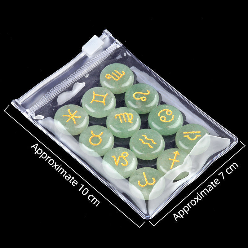 18mm Crystal Chinese Zodiac Healing Disc Coins