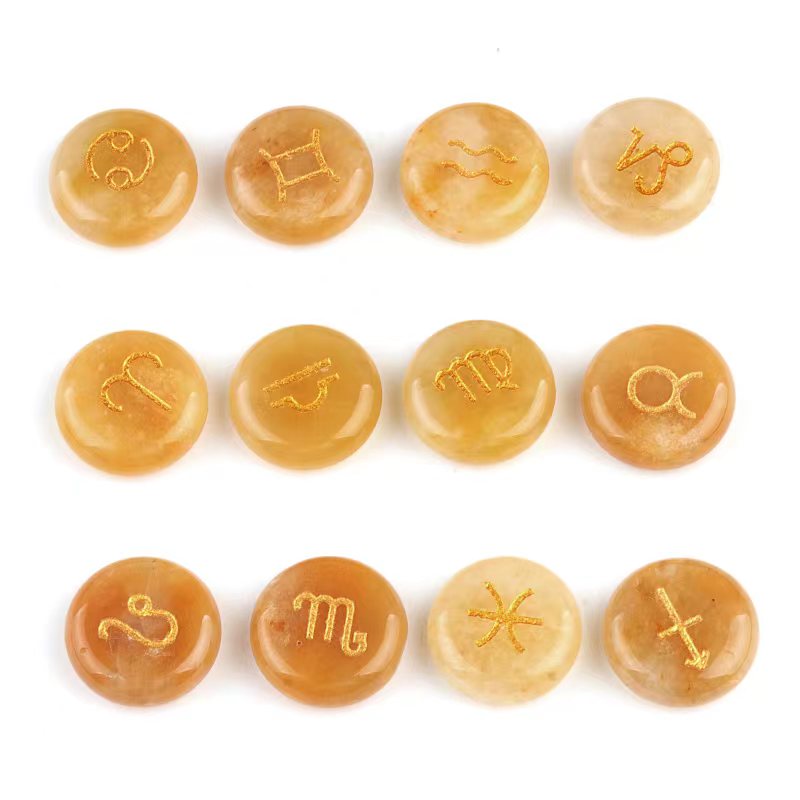 18mm Crystal Chinese Zodiac Healing Disc Coins