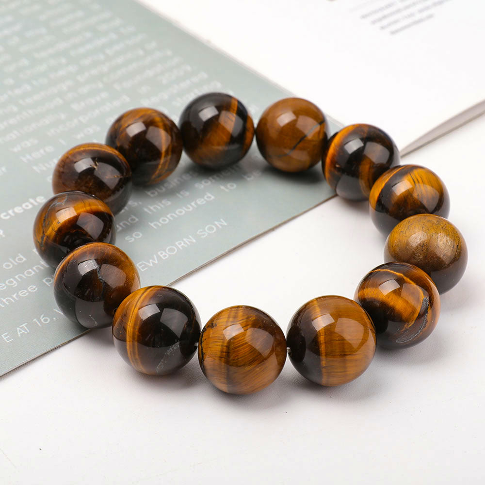 18mm Tiger Eye Bead Bracelet for Confidence