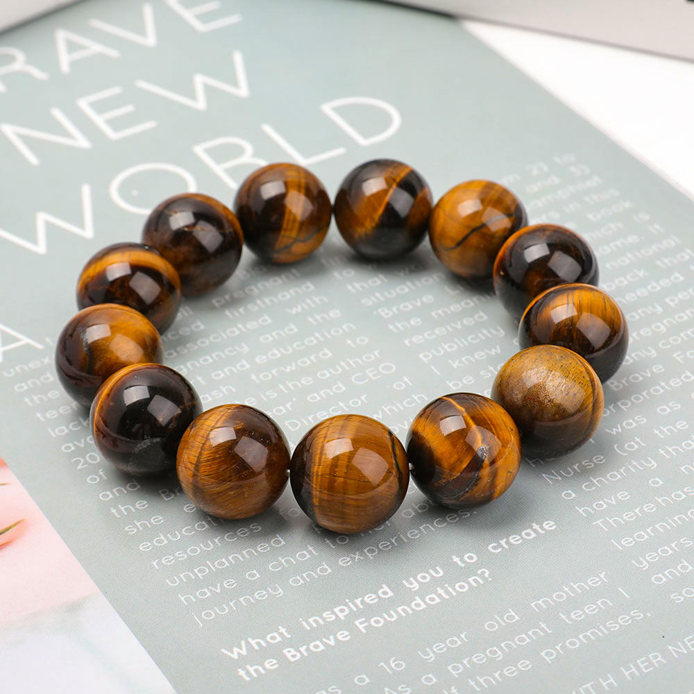 18mm Tiger Eye Bead Bracelet for Confidence