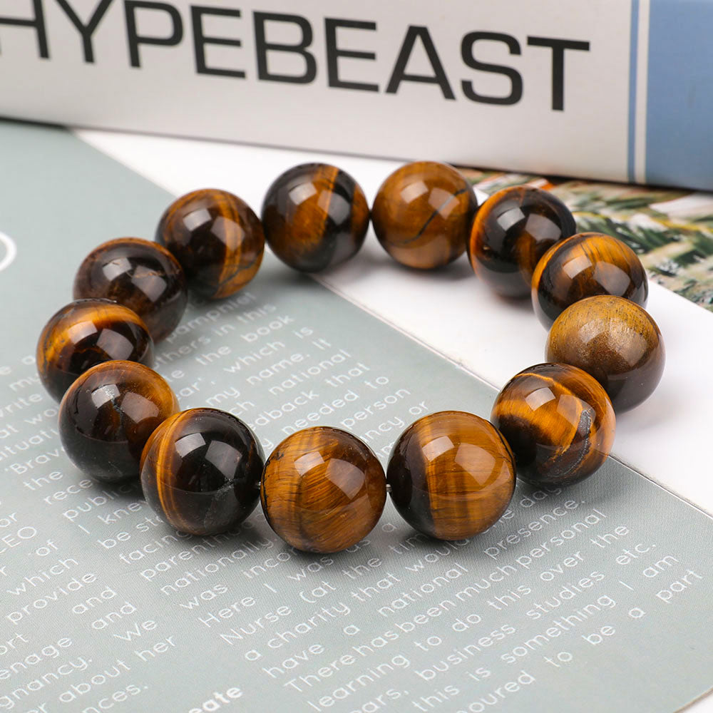 18mm Tiger Eye Bead Bracelet for Confidence