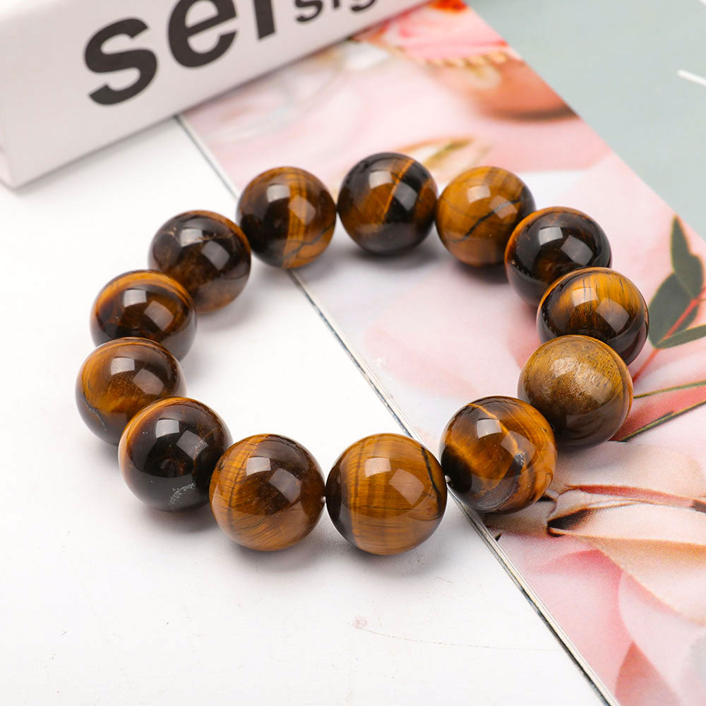 18mm Tiger Eye Bead Bracelet for Confidence