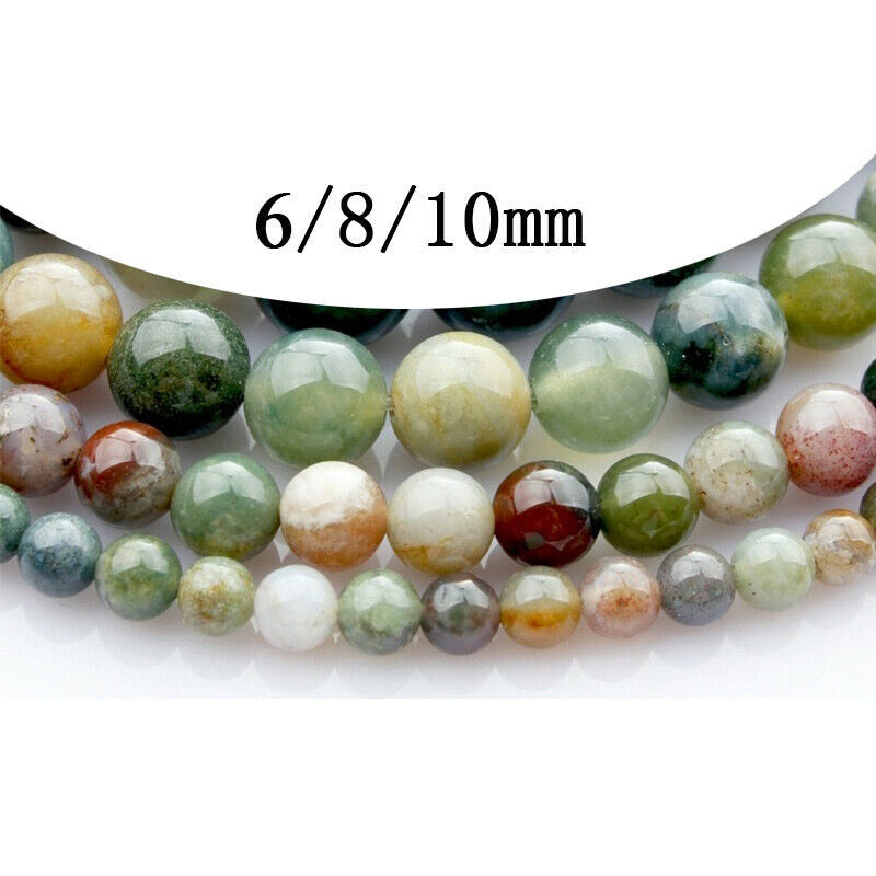 India Agate 8mm Bracelet for Luck & Calm Energy