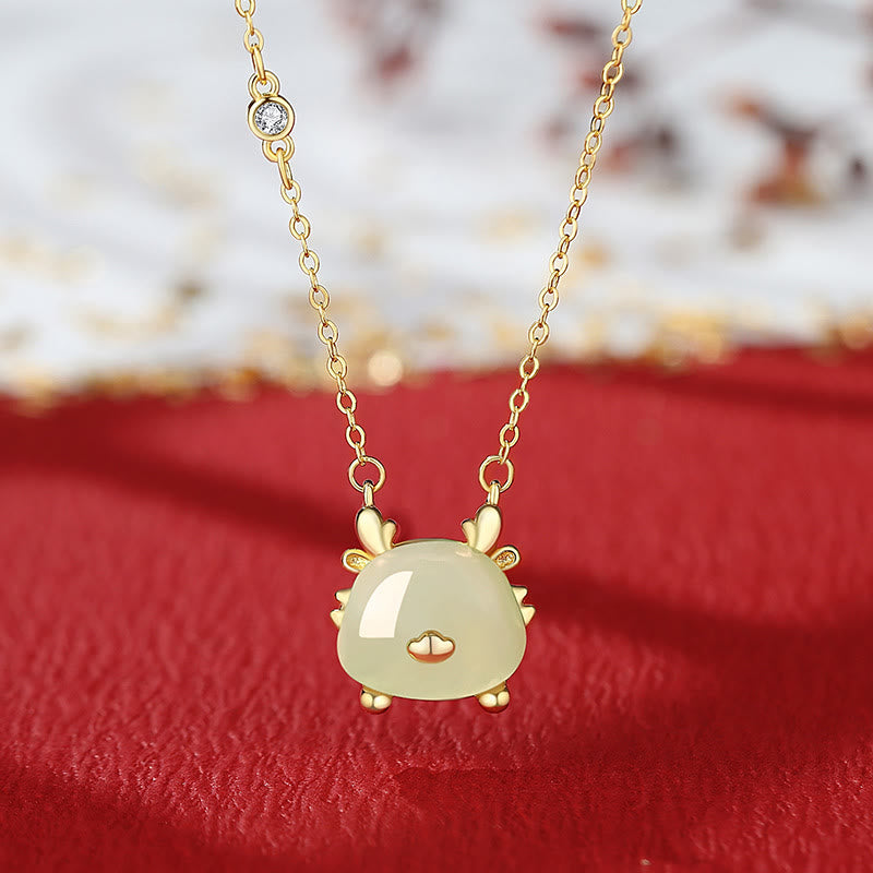 Sterling Silver Dragon Jewelry with Hetian Jade & Red Agate