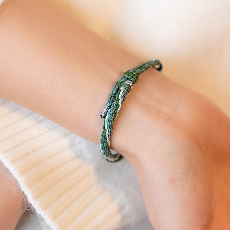 Red String Bracelet in 925 Sterling Silver with Bamboo Knot