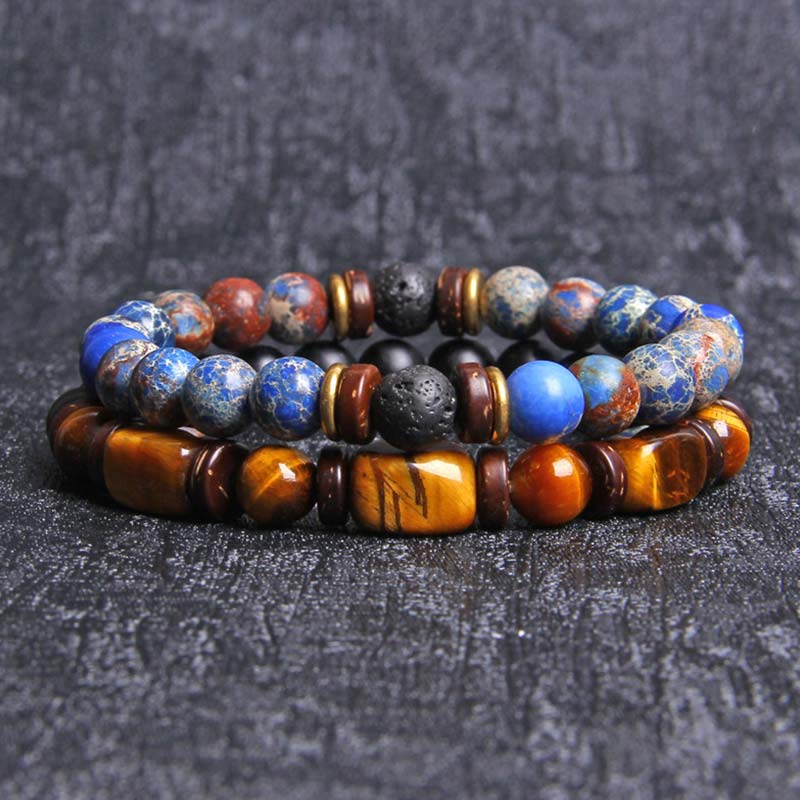 8mm Tiger Eye Emperor Stone Healing Bracelet for Meditation