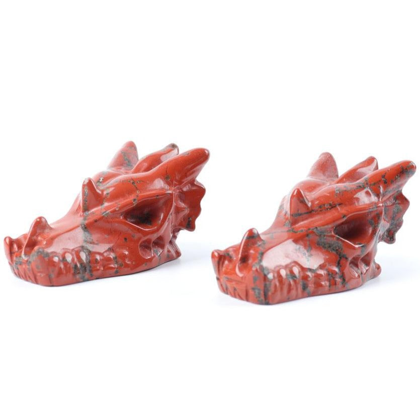 Red Jasper Dragon Head Carving 2.5 Inch Crystal Figurine