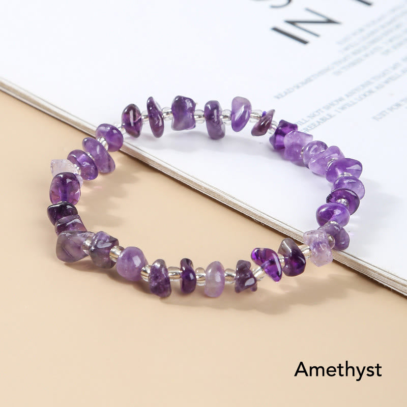Natural Irregular Shape Crystal Bracelet for Meditation and Balance