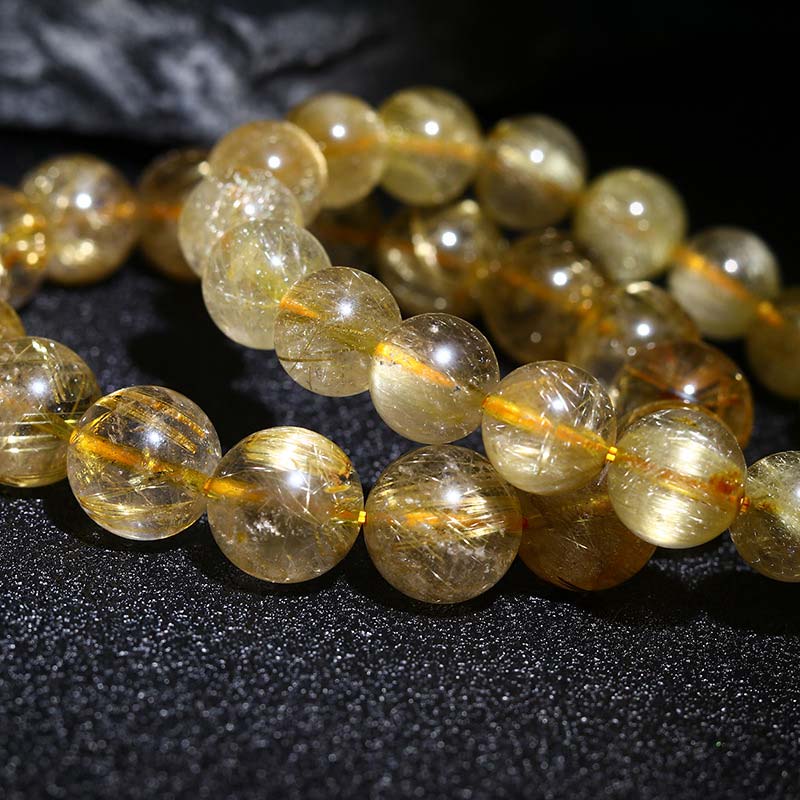 10mm Citrine Bracelet for Happiness & Prosperity