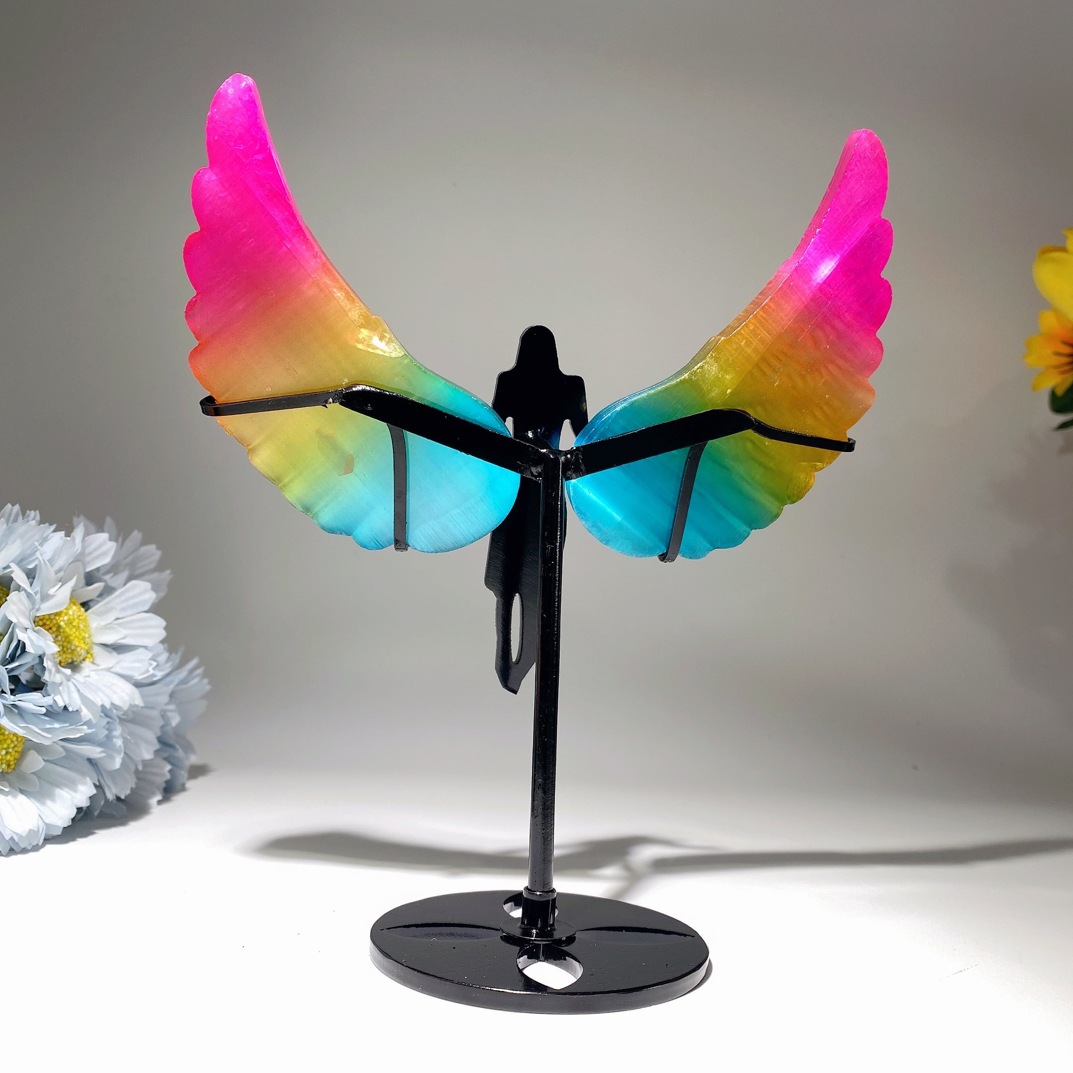 19cm Aura Selenite Angel Wings Crystal Figurine