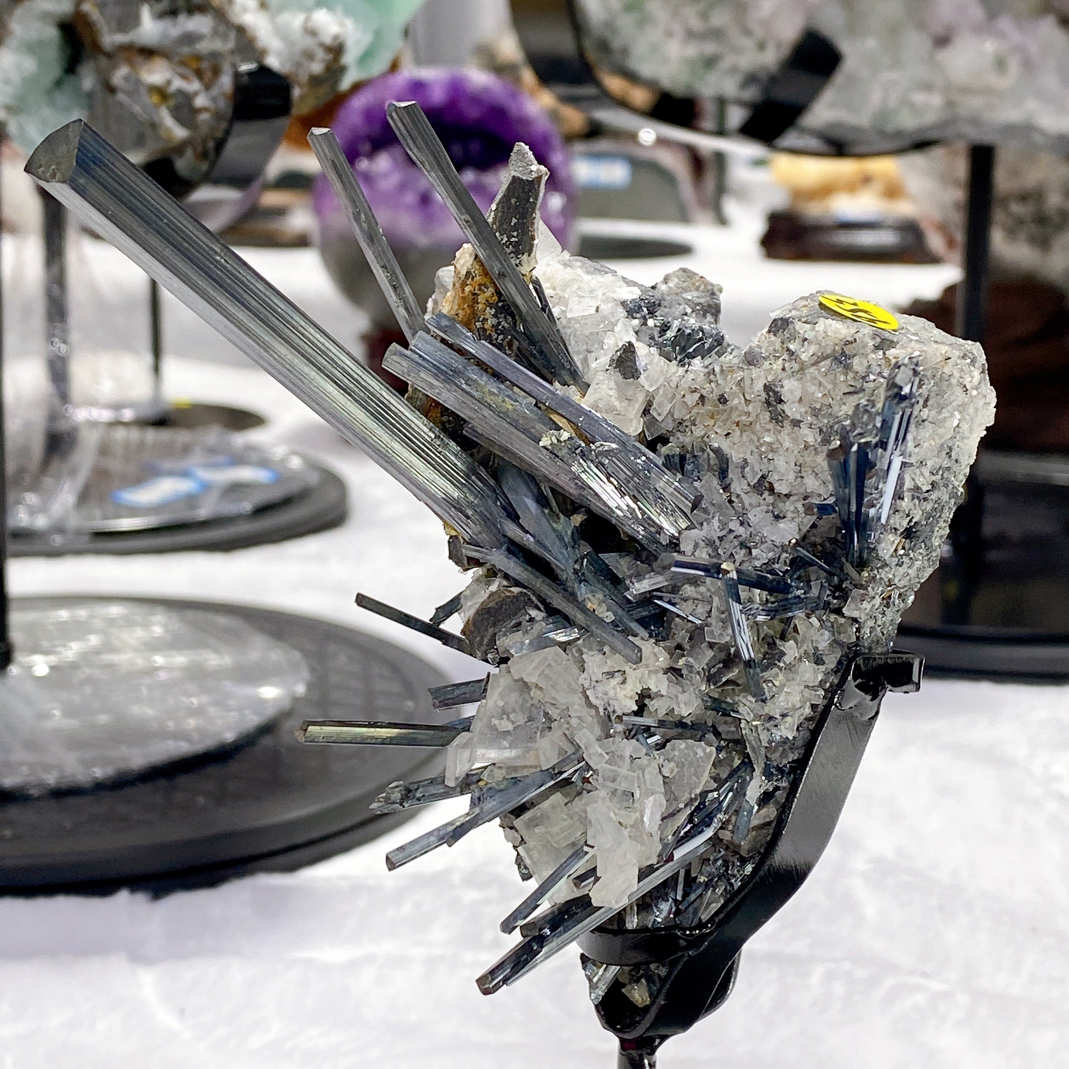 19cm Stibnite Crystal Specimen with Stand for Healing