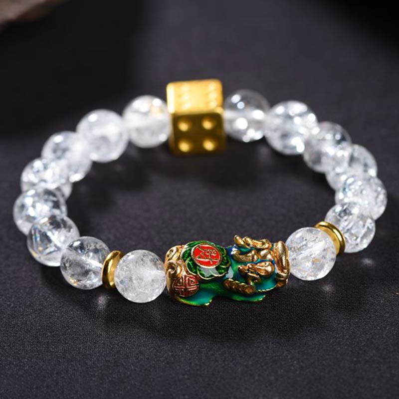 10mm Pixiu White Crystal Wealth Bracelet