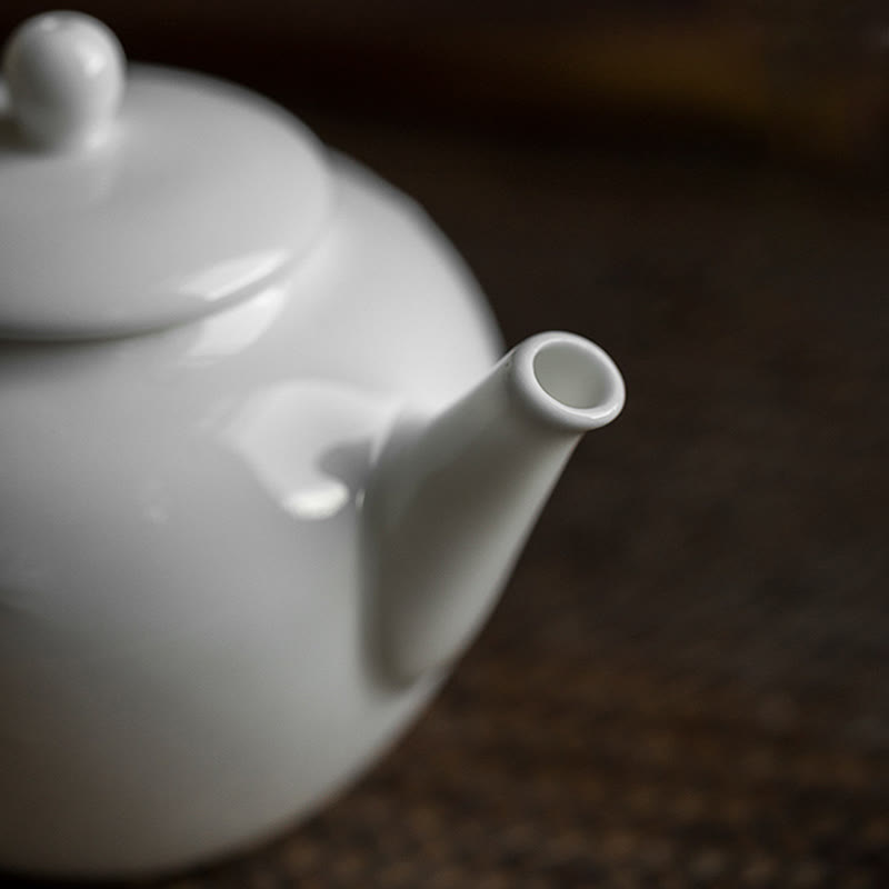 150ml Chinese Ceramic Teapot with Plum Pine Bamboo Engraved Design