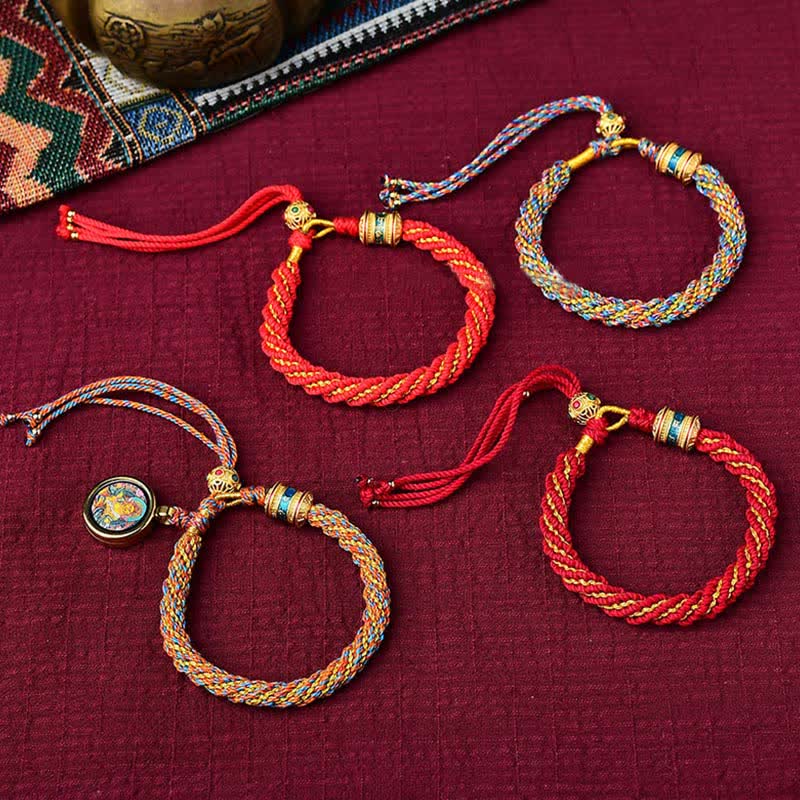 Handmade Tibetan Red String Bracelet for Luck and Protection