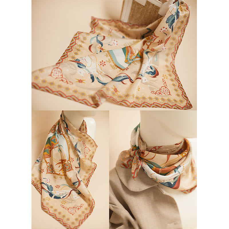 100% Mulberry Silk Scarf Inspired by Riyue Mountain | Tibetan Scarves