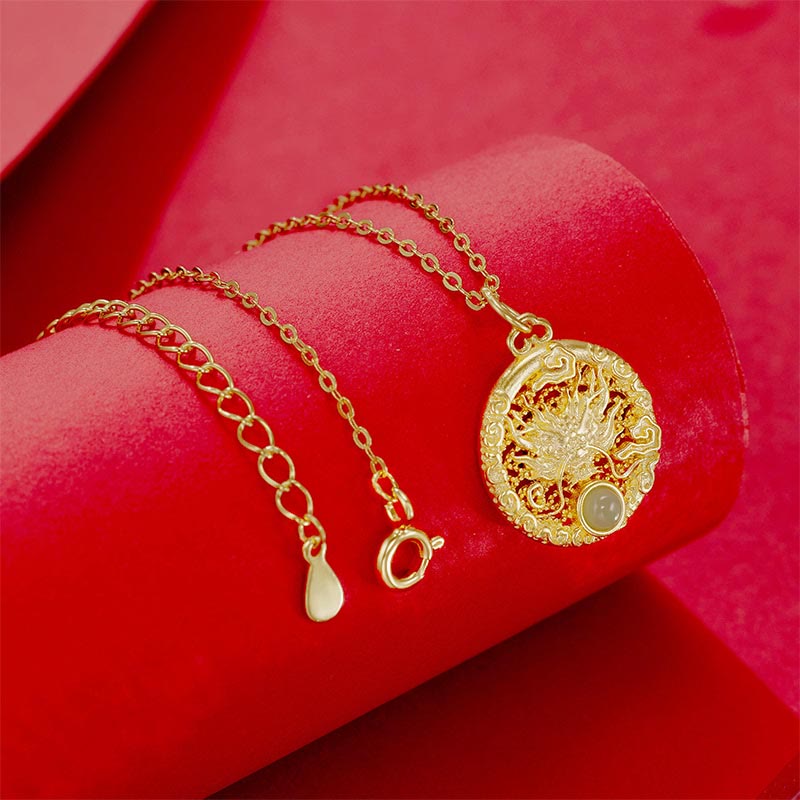 Hetian Jade Dragon Protection Necklace | Strength & Success