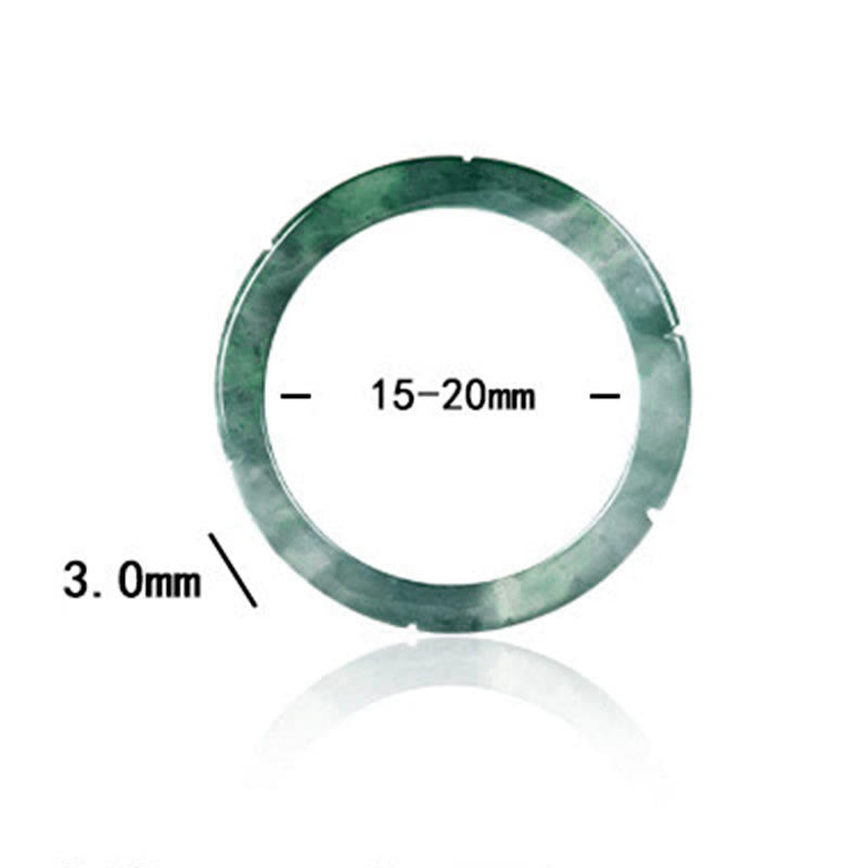 Natural Jade Prosperity Ring | Bamboo Design, 15-20mm