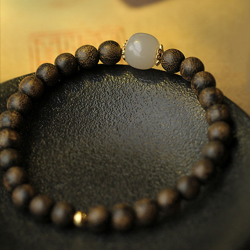 Agarwood Jade Strength Calm Bracelet