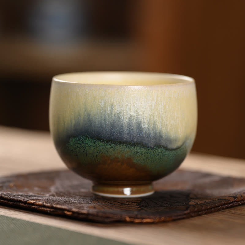 Vintage Furnace Transmutation Kiln Porcelain Teacup for Zen Decor