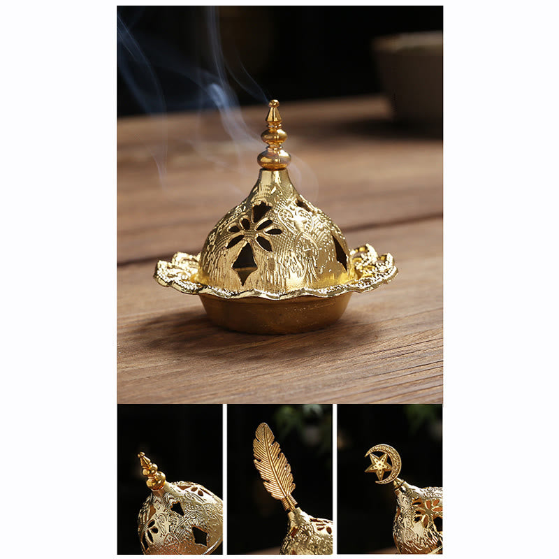Gold Alloy Spiritual Meditation Incense Burner