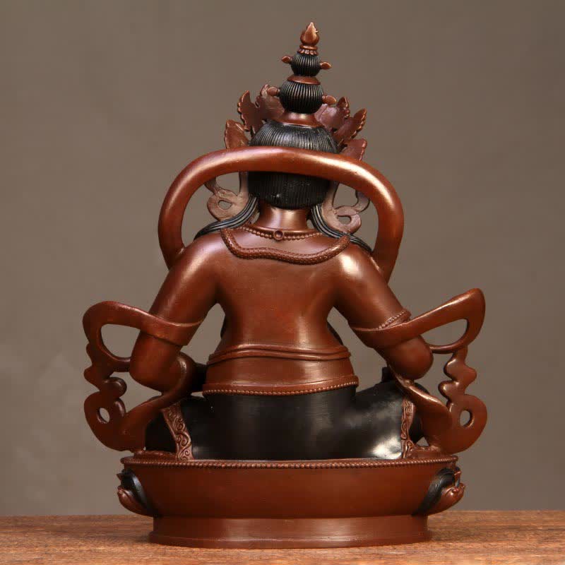 Compact Copper Buddha Statue | Yellow Jambhala Bodhisattva 7cm